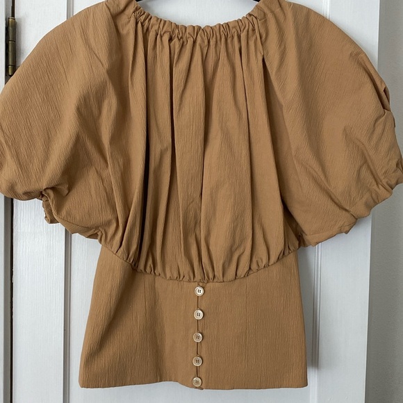 Opening Ceremony Tops - Opening ceremony silk crepe puff sleeve top